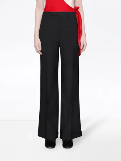 Shop Gucci Wool Ankle Length Pant In Black