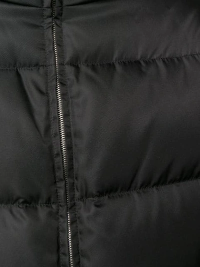 Shop Prada Padded Zip Fastening Coat In Black