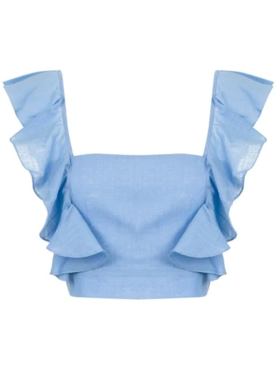 Shop Clube Bossa Lubba Cropped Top In Blue