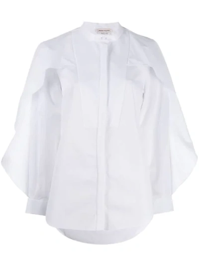 Shop Alexander Mcqueen Oversized Frill Shirt In White