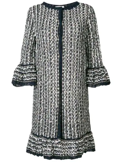 Shop Charlott Long Knit Coat In Blue