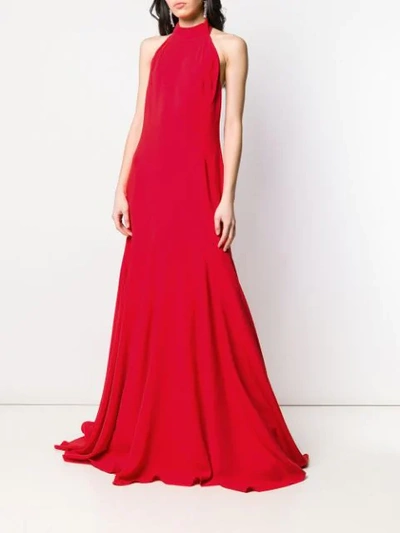 Shop Stella Mccartney Magnolia Halterneck Gown In 6552 Red