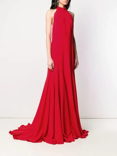 Shop Stella Mccartney Magnolia Halterneck Gown In 6552 Red