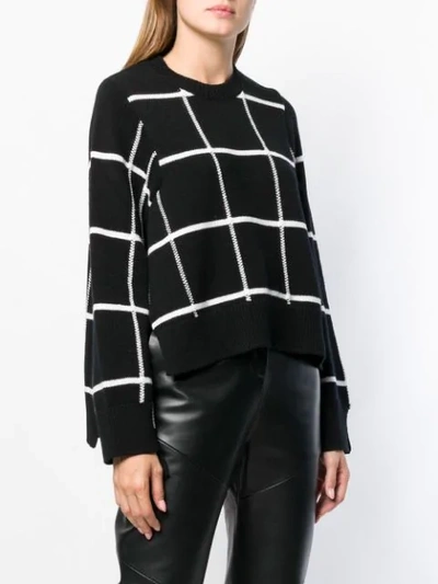 Shop Mrz Grid Patterned Sweater In Black