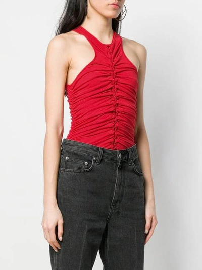 Shop Ben Taverniti Unravel Project Sleeveless Bodysuit In 2000 Red No Col