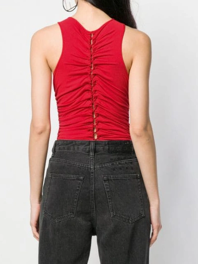 Shop Ben Taverniti Unravel Project Sleeveless Bodysuit In 2000 Red No Col