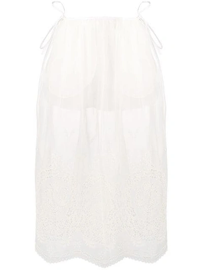 Shop Stella Mccartney Broderie Anglaise Sheer Skirt In White