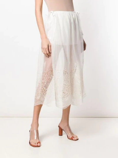 Shop Stella Mccartney Broderie Anglaise Sheer Skirt In White