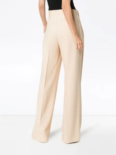 Shop Roland Mouret Woodcourt Tie Waist Virgin Wool Alpaca Blend Trousers In Neutrals