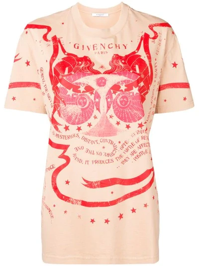 Shop Givenchy Gemini Printed T-shirt In Neutrals
