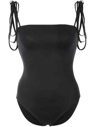 Shop Proenza Schouler Tie Detail One Piece Swimsuit - Black