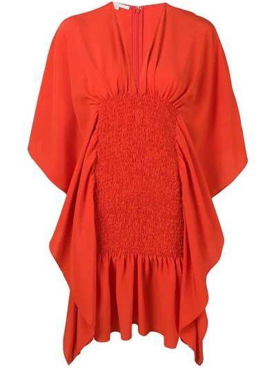 Shop Stella Mccartney Draped Elasticated Dress In Red