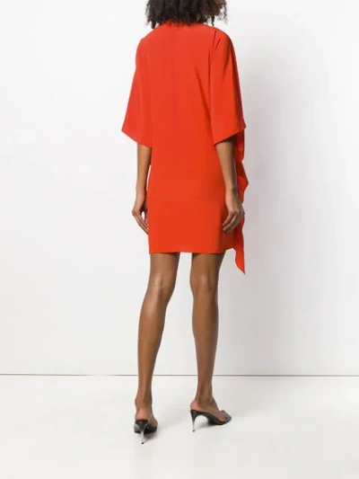Shop Stella Mccartney Draped Elasticated Dress In Red