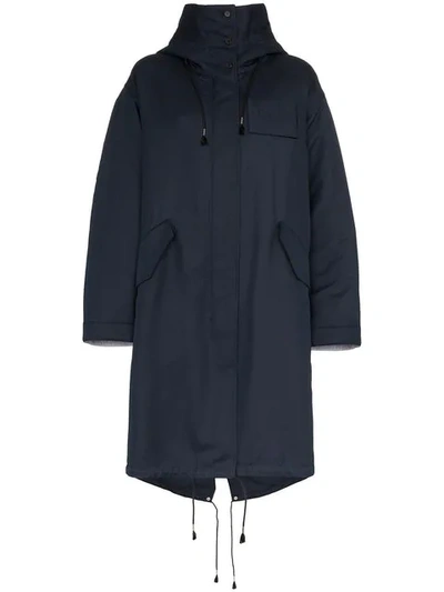 Shop Calvin Klein 205w39nyc Over Sized Parka Coat In Blue
