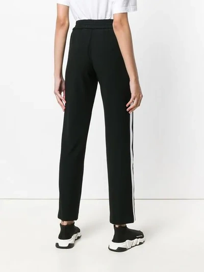 Shop Kenzo Contrast Stripe Track Pants In Black