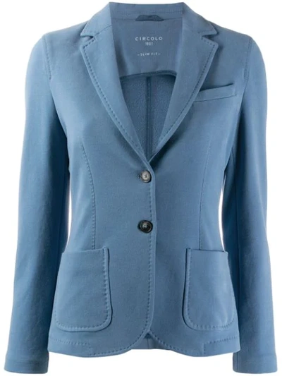 Shop Circolo 1901 Classic Fitted Blazer - Blue