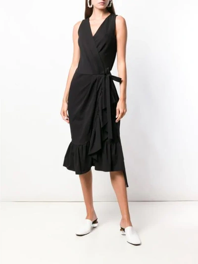 Shop Milla Milla Ruffled Wrap Dress In Black