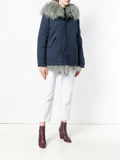 MR & MRS ITALY TRIMMED HOODED PARKA - 蓝色