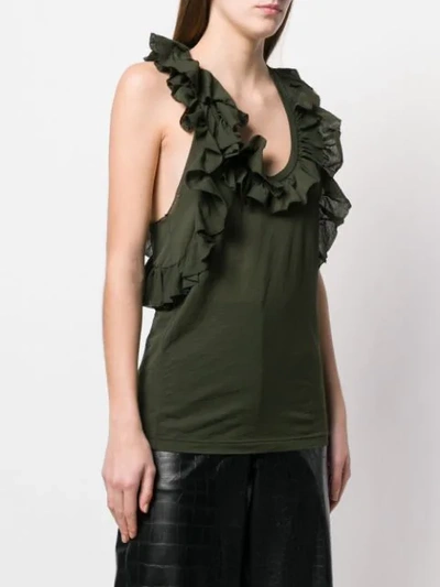 Shop Dsquared2 Ruffle Neck Blouse In Green