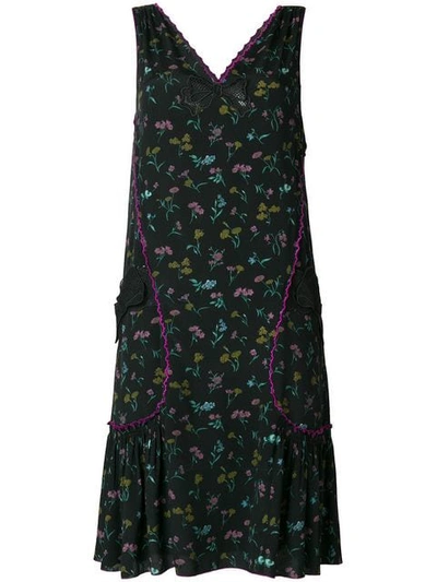 Shop Coach Floral Print Pleated Dress In Blc