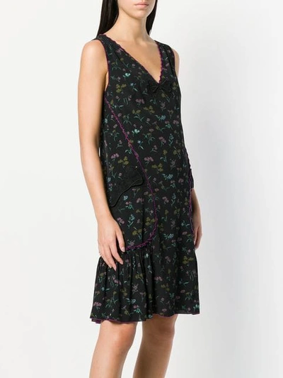 Shop Coach Floral Print Pleated Dress In Blc
