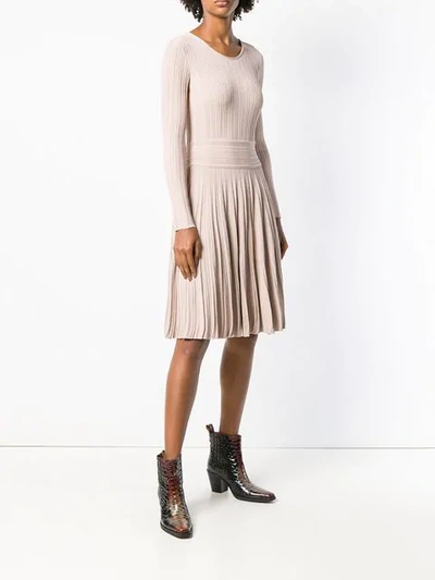 Shop Antonino Valenti Flared Fitted Day Dress In Neutrals