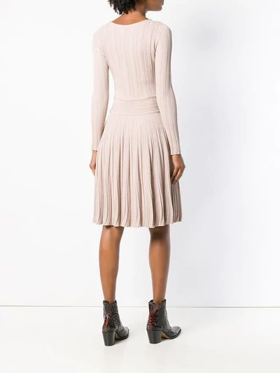 Shop Antonino Valenti Flared Fitted Day Dress In Neutrals