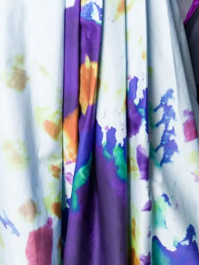 Shop Burberry Rainbow Print Cotton Sateen Skirt - Blue