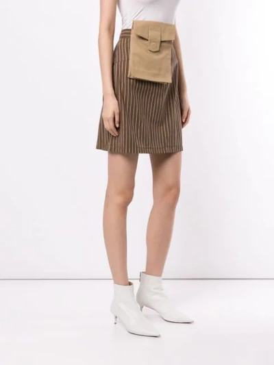 Shop Walk Of Shame Mini Striped Skirt In Brown