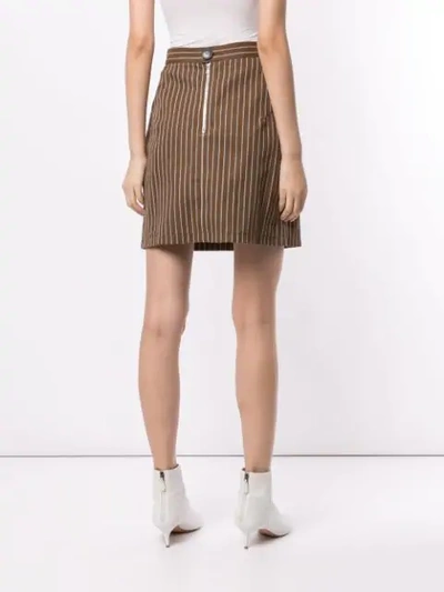 Shop Walk Of Shame Mini Striped Skirt In Brown