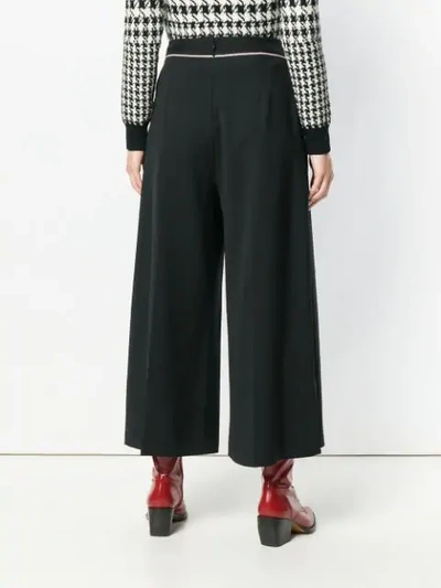 Shop Stella Mccartney Piped Wide Leg Trousers In 1000 Black