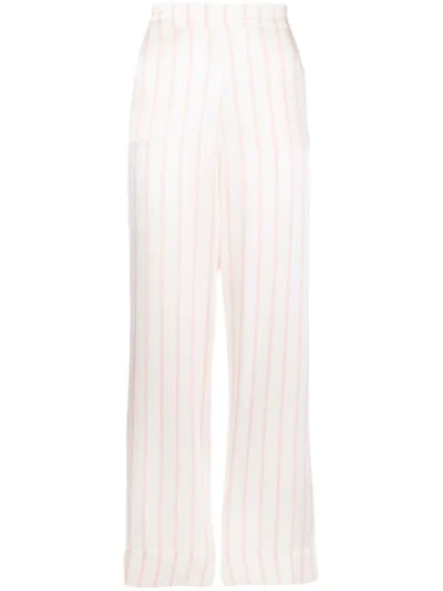 Shop Asceno Straight Trousers - White