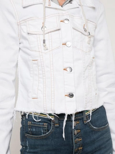 Shop Veronica Beard Kapuzenjacke Mit Denim-layer - Weiss In White