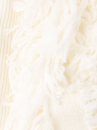 Shop David Koma Fringed Sweater Dress In White