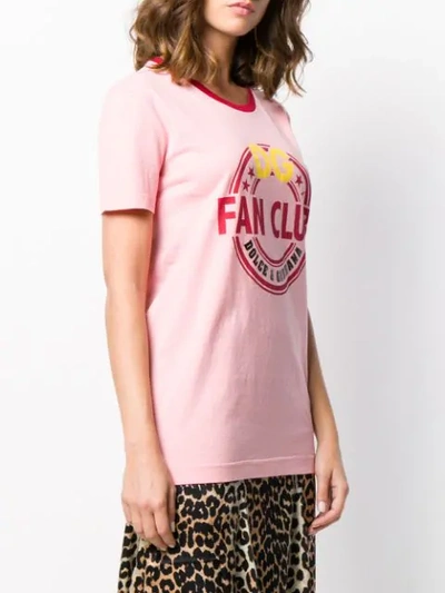 Shop Dolce & Gabbana Fan Club Print T-shirt In Pink