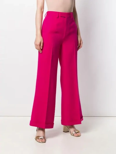 Shop Gucci High-rise Flared Trousers In Pink