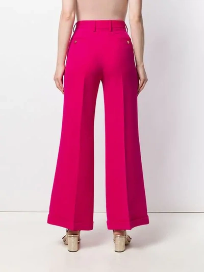 Shop Gucci High-rise Flared Trousers In Pink