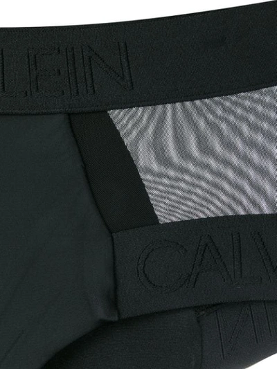 Calvin Klein Sheer Panel Bikini Bottoms In Black