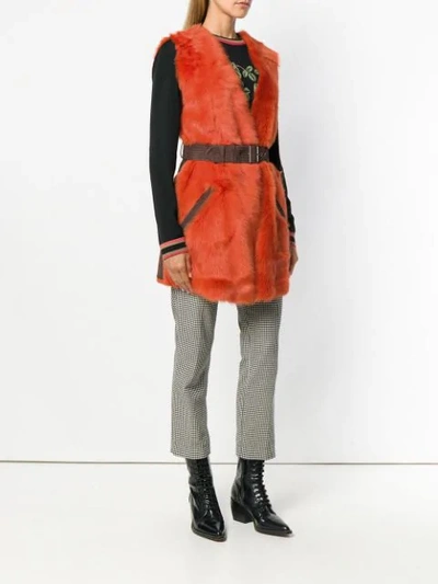 sleeveless belted gilet