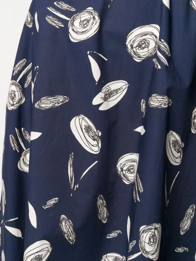 Shop Antonelli Rose Print Midi Skirt In Blue