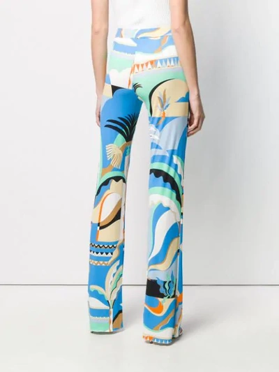 Shop Emilio Pucci Geometric Print Trousers In Blue