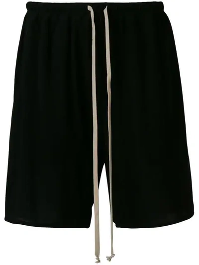 Shop Rick Owens Drawstring Waist Shorts In Black