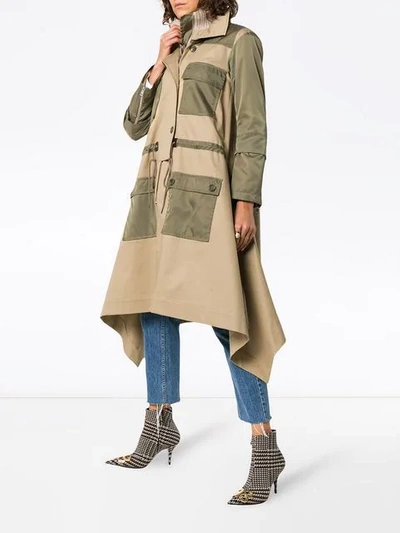 Shop Chloé Parka With Asymmetric Hem In 20f Grove Brown