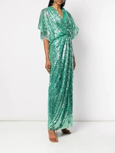 Shop In The Mood For Love Vanessa Sequined Dress In Green