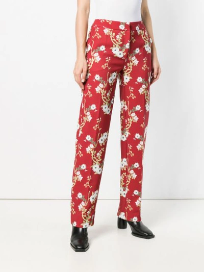 floral wide-leg trousers