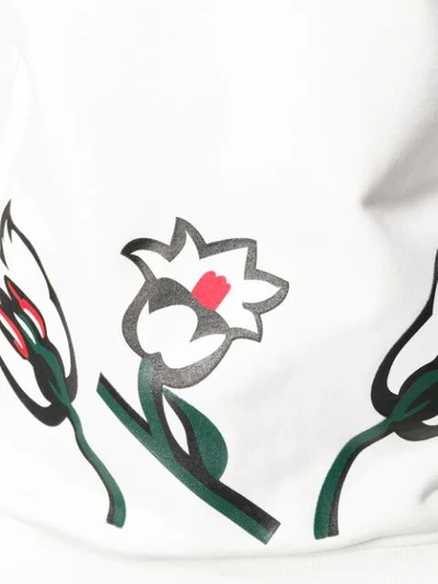 Shop Sonia Rykiel Tulip Print Sweatshirt In White