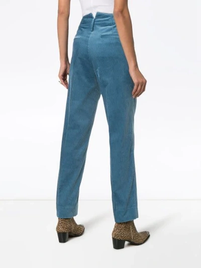Shop Golden Goose Wide Leg Corduroy Cotton Chino Trousers In Blue