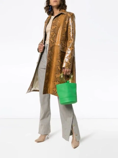 Shop Marni Snakeskin-print Single-breasted Coat In Neutrals