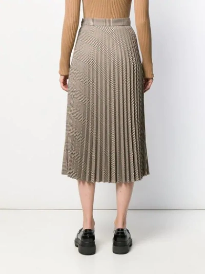 MM6 MAISON MARGIELA PLEATED CHECK SKIRT - 大地色