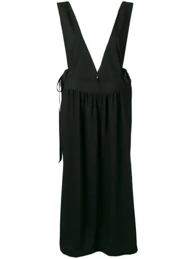 Shop Mm6 Maison Margiela Long Pinafore Dress In Black